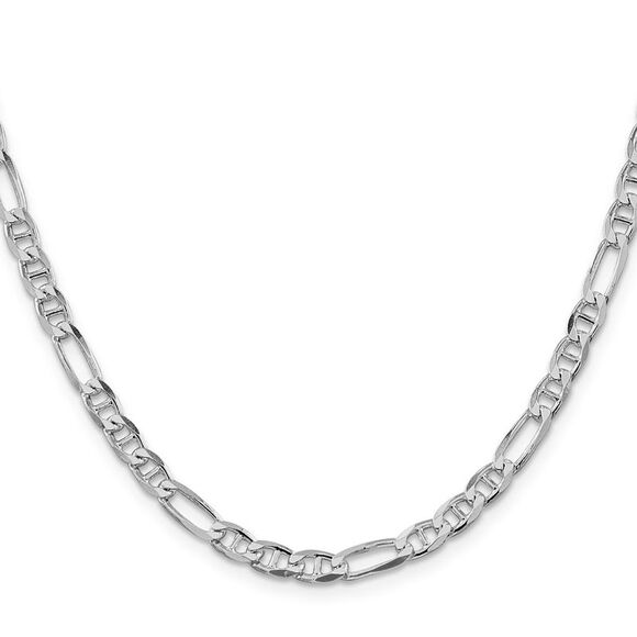 Kazi Luxury Sterling Silver Rhodium-plated 4.5mm Figaro Anchor Chain